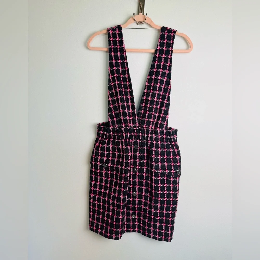 Maje Short dress with wide straps Checked Pattern New